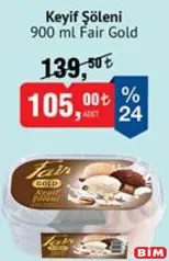 FAİR GOLD KEYİF ŞÖLENİ DONDURMA 900 ML fiyat ve kampanya bilgisi